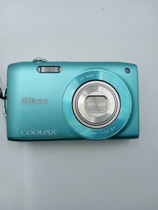 ●Nikon ニコン デジタルカメラ COOLPIX S3300 NIKKOR 6X WIDE OPTICAL ZOOM VR 4.6-27.6mm 1:3.5-6.5 ブルー ※通電未確認