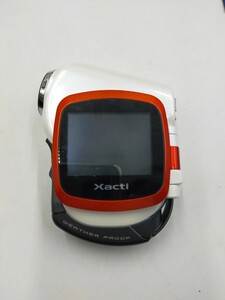 □SANYO サンヨー Xacti ザクティ DMX-CA6 デジタルムービーカメラ オレンジ 通電確認済 ※画面キズあり