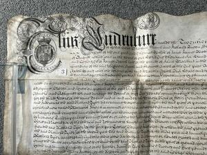 羊皮紙　パーチメン古文書③ 古文書　1735イギリス