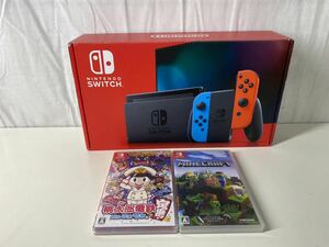 \ Nintendo Switch スイッチ 本体 HAC-001 ネオンブルー レッド　動作確認済み　初期化済み +ソフト2点　マインクラフト　桃太郎電鉄