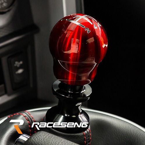 Raceseng シフトノブ Contour スバル インプレッサ WRX STI 6MT GDB GRB GVB 半透過レッド M12x1.25mm アダプター付