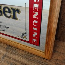 バドワイザー Budweiser パブミラー 33cm×48.5cm ビンテージ　1115013/SR2M_画像4