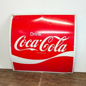 コカ・コーラ Drink Coca-Cola TRADEMARK REGD ホーロー看板 60cm×60cm 鉄板 昭和レトロ　113007/SR4L