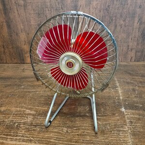 National National Showa Retro electric fan F-20A1C red small size desk 3 sheets wings root Junk 1102013/SR2M