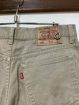 O-1122 Levi's リーバイス 537 カラージーンズ W32 グレージュ ブーツカット ジーンズ ジーパン_画像4