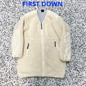 FIRST DOWN ファーストダウン 別注 オフホワイト ボア コート ボアコート ボアノーカラージャケット ボアジャケット