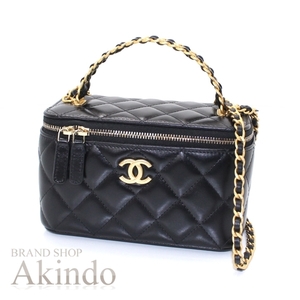 【新品・未使用】シャネル ショルダーバッグ 2wayハンド チェーン マトラッセ ココマーク 黒ブラック AP3315 CHANEL バニティ レディース