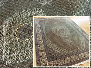 魁◆最高級厳選 ペルシャ絨毯 イラン タブリーズ産 ウール マヒ柄 手織り 大判 199×293㎝ 人気のマヒ柄