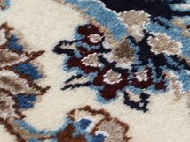 魁◆最高級ペルシャ絨毯 本物保証 イラン ナイン産 ウール 手織り 大判 290×190㎝ メダリオン 美品_画像7