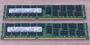 ☆Samsung M393B1K70DH0-YK0 2枚セット *PC3L-12800R/DDR3L-1600 ECC REG/Registered 240Pin DDR3 RDIMM 16GB(8GB x2) 動作品