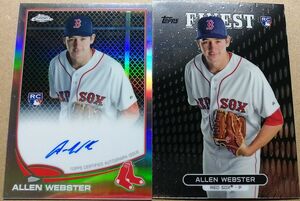 2枚セット Allen Webster BOS/韓国サムスン 2013 Topps Chrome Refractor Auto 499枚限定 Rookie RC 直筆サイン + Finest Rookie Card