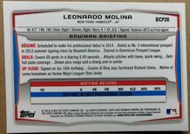 2枚セット Leonardo Molina NYY 2014 Bowman Chrome Prospects Rc 1st Auto 直筆サイン Autograph BCAP-LM + レギュラーカード 二枚セット_画像5