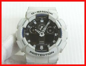 2312★F-1526★不動品！CASIO G-SHOCK GA-100B 腕時計 クォーツ ホワイト ジャンク 現状品 部品取り カシオ ジーショック　中古