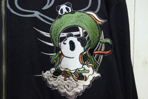 PANDIESTA JAPAN 熊猫 風神雷神 刺繍 パンダ ジップアップ スウェットパーカー / ブラック 大きいサイズ 和柄 パンディエスタ_画像4
