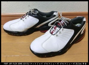 ■FOOT JOY FLEX ZONE 53115J フットジョイ ゴルフシューズ ゴルフシューズ 26.5cm 中古 