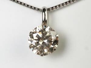 【2613A】鑑別書付き K18WG/Pt900 天然ダイヤモンド 0.6ct/1.8g ネックレス