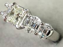 【2754A】鑑定書 Pt900プラチナ 天然ダイヤモンド VERY LIGHT YELLOW/VS-2/0.74ct/0.603ct/5.2g リング 指輪 ♯12_画像5