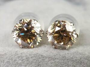 【2713E】Pt900プラチナ 天然ダイヤモンド 計0.90ct/0.45ct/0.45ct/0.6g ピアス