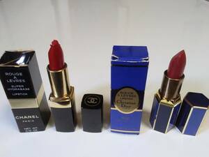 未使用　口紅　リップスティック　シャネル CHANEL ROUGE COROMANDEL 70　ディオール Christian Dior ROUGE A LEVERS 832　赤系　2本セット