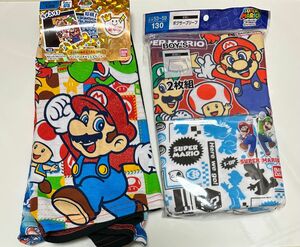 スーパーマリオ☆ルイージ☆キノピオ☆ヨッシー☆クッパ☆ボクサーパンツ☆パンツ☆下着☆ラメ入り☆総柄☆4枚まとめて【サイズ130】