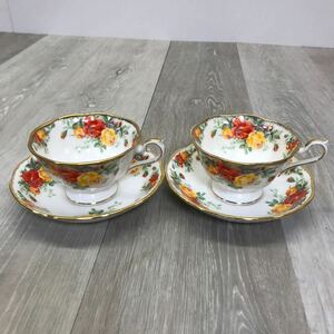 K132 ROYAL ALBERT ロイヤルアルバート PACIFIC ROSE パシフィックローズ カップ ソーサー ペア 花柄 ティーカップ 