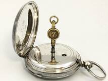 1880年製◆英国ロンドン J.B.YABSLEY LONDON 銀無垢STERLING 鍵巻き イギリス懐中時計◆_画像7