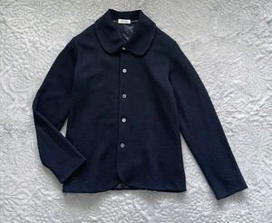 Plantation 丸襟　ジャケット　ウール100%　濃紺　紺　リボン　長袖　日本製　M プランテーション
