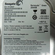 【2台まとめ売り/検品済み】Seagate 2TB HDD ST2000DL001 【使用時間524h・616h】 管理:ナ-69_画像7