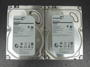 【2台まとめ売り/検品済み】Seagate 2TB HDD ST2000DM001 【使用時間717h・738h】 管理:ナ-14