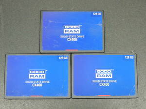 【3台まとめ売り/検品済み】GOODRAM SSD CX400 128GB SSDPR-CX400-128 (使用時間：0h・3252h・6626h) 管理:ノ-23