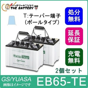 2個セット 保証付 EB65 TE ポール端子 蓄電池 自家発電 GS YUASA ユアサ 小形電動車用鉛蓄電池