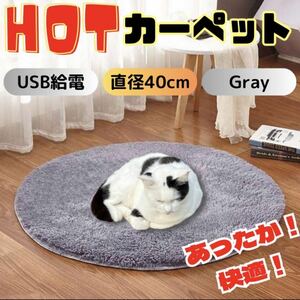 グレー ペット用 ホットカーペット 犬 猫 電熱ヒーター USB インポート