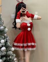 うさ耳サンタ レディース　クリスマス　ワンピ ベロア　セクシー バニー_画像7