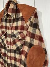 WOOLRICH ウールリッチ 1960年代 ～ 1970年代 60S 70S ビンテージ ウールシャツ シャツ レザー チェック エルボーパッチ ショルダーパッチ_画像3