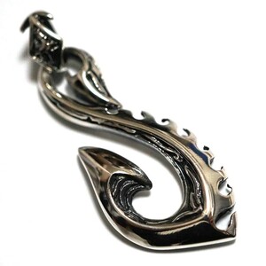  silver necklace silver genuine article men's pendant silver necklace head silver Dragon type good-looking needle reversible S0239