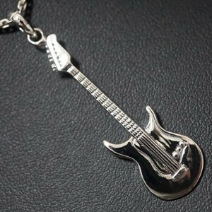 シルバー925 ネックレス ペンダント アクセサリー ギター エレキギター 楽器 ロック 銀 Hard Rock 銀925 k0399