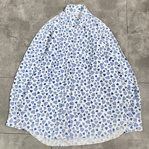 希少　COMME des GARCONS SHIRT コムデギャルソンシャツ　■90s 川久保玲　■ストライプ 総柄　■長袖シャツ　■ヴィンテージ コレクション