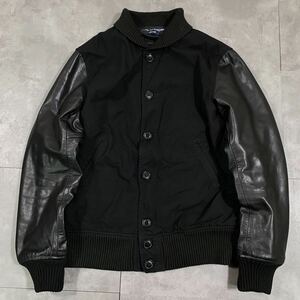 希少　COMME des GARCONS HOMME コムデギャルソンオム　■AD2015 渡辺淳弥　■レザー 切り替え　■スタジャン MA1 ブルゾン ジャケット