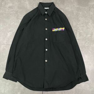 希少　COMME des GARCONS HOMME コムデギャルソンオム　■AD2001 田中オム　■花柄 刺繍　■長袖シャツ　■ヴィンテージ コレクション