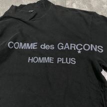 希少　COMME des GARCONS PLUS コムデギャルソンオムプリュス■90s AD1996 川久保怜　■フロッキー プリント ロゴ■長袖Tシャツ カットソー_画像6