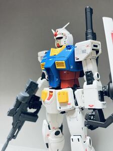 1円 バンダイ ガンプラ ジャンク 完成品 1/100 MG ガンダム THE ORIGIN 版 機動戦士ガンダム RX-78-02 部分塗装 LEDユニット