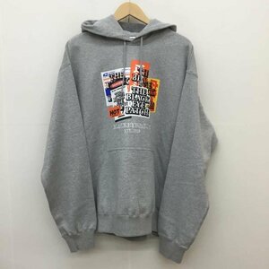 Black eye patch L ブラックアイパッチ パーカー 長袖 刺繍ロゴ 取扱注意 タグ付 Hooded Sweatshirt Hoodie 灰 / グレー / 10099717