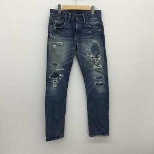 RRL 28インチ ダブルアールエル パンツ デニム、ジーンズ ダメージ加工　スリム　デニム Pants Trousers Denim Pants Jeans 10094533