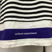 uniform experiment 2 ユニフォームエクスペリメント Tシャツ 長袖 UE-170061 Fake Layerd Line Logo Border Tee ロゴ 10090666_画像3