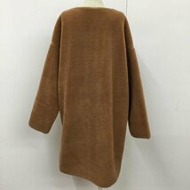 YIDARTON L イーダートン カーディガン 長袖 ボアコート ロングコート ノーカラーコート Cardigan 茶 / ブラウン / 10093277_画像2