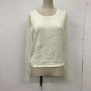 rienda FREE リエンダ ニット、セーター 長袖 110BSA70-1240 ドットチュールSLV TOP Knit Sweater 白 / ホワイト / 10095507