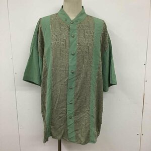 USED XL 古着 シャツ、ブラウス 半袖 ヴィンテージシャツ ノーカラーシャツ 半袖シャツ 半袖カットソー Shirt Blouse 10094197