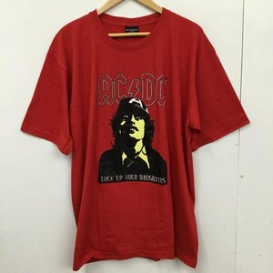 USED XL 古着 Tシャツ 半袖 movie music バンドTシャツ プリントT AC/DC エーシー・ディーシー T Shirt 赤 / レッド / 10092716