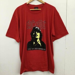 USED XL 古着 Tシャツ 半袖 movie music バンドTシャツ プリントT AC/DC エーシー・ディーシー T Shirt 赤 / レッド / 10092714