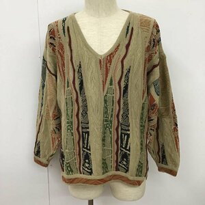 USED XS 古着 ニット、セーター 長袖 CARLO ALBERTO Vネック 3Dニット Knit Sweater マルチカラー / マルチカラー / 10101530